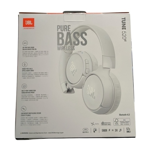 JBL Tune 520BT Wireless On Ear Headphones, White - Picture 11 of 11